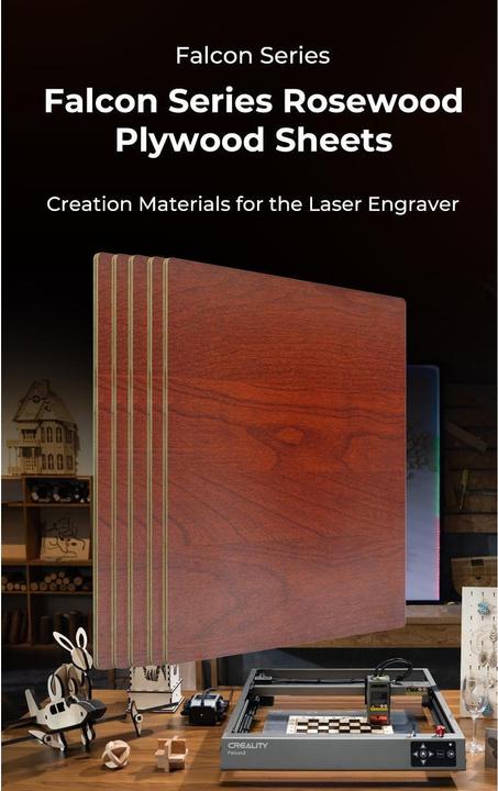 Image du produit Creality Panneaux en bois de rose 300 x 300 x 3/5 mm (Pièce de rechange)