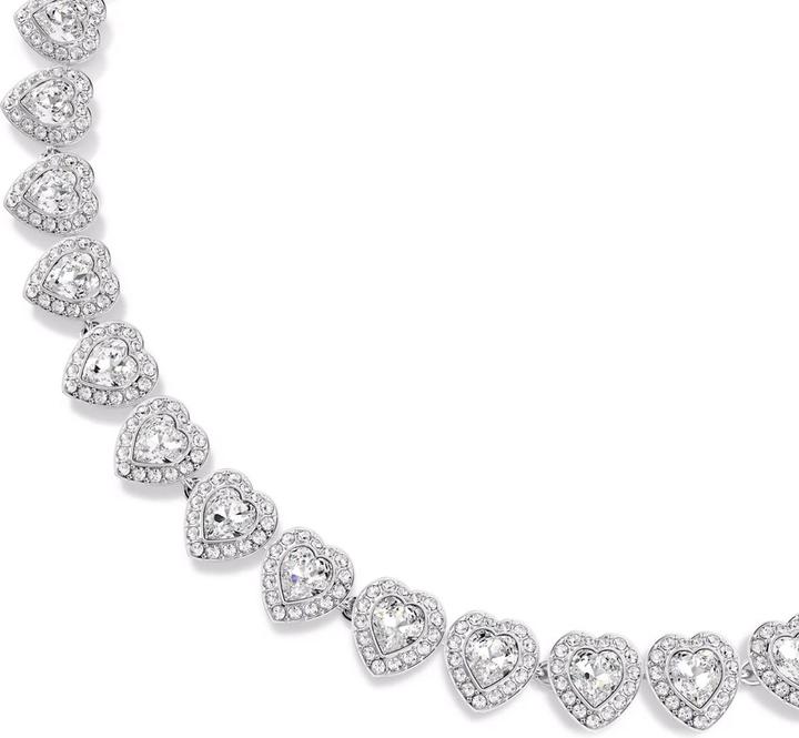 Actual product image Swarovski x Ariana Grande Tennis Halskette Verschiedene Schliffe Herz Weiss Rhodiniert (Swarovski Metal)