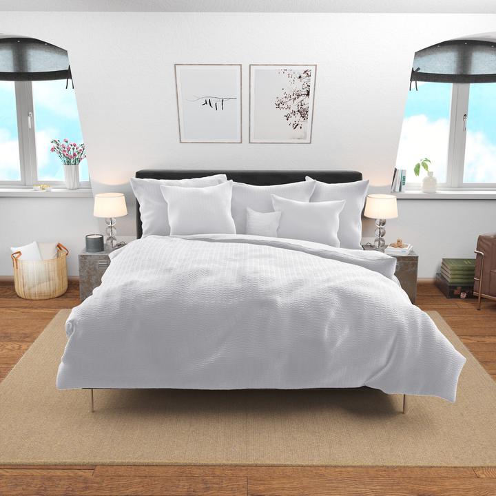Actual product image Lotus Bettwaren Bed Linen Satin Seersucker uni (Pillowcase, 65 x 65 cm)