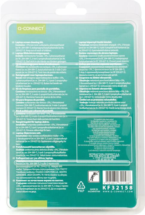 Valori nutrizionali e ingredienti Q-Connect Kit di pulizia dello schermo