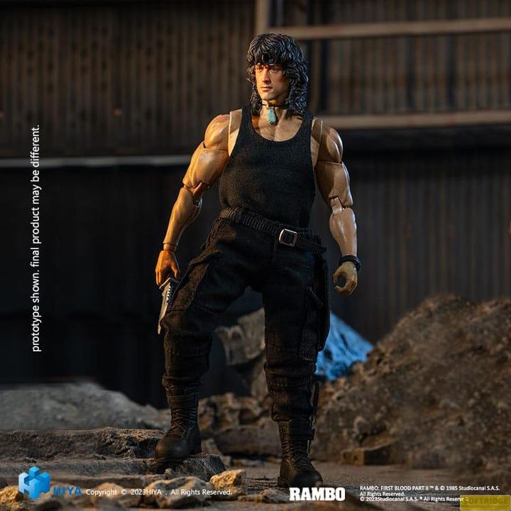 Actual product image Hiya Toys First Blood II Exquisite Super Series Actionfigur 1/12 First Blood III John Rambo 16 cm