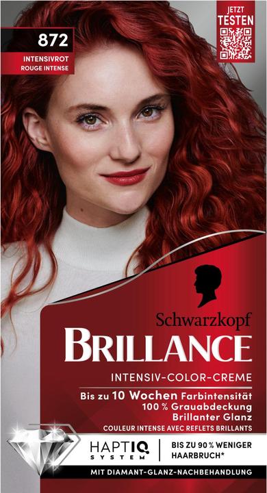 Actual product image Schwarzkopf Brillance Intensive Colour Cream 872 Intensive Red (872 Intensive red)