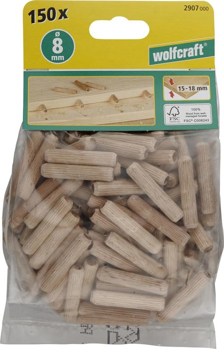 Image du produit wolfcraft wolfcraft 150 Langholzdübel Buche ø8x40mm (150 pcs)