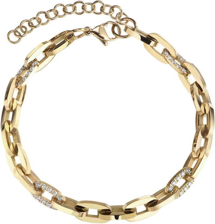 Produktbild Bijouteria Armband (23 cm, PVD Beschichtung (goldfarben), Zirkonia, Edelstahl)