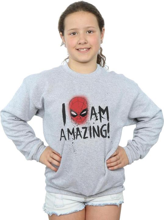 Actual product image Girls Spider-Man I Am Amazing Sweatshirt (140, 146)
