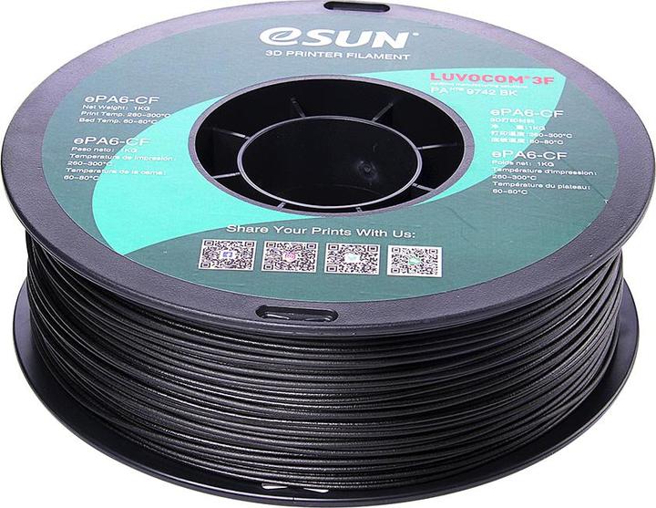 Image du produit eSUN ePAHT-CF Nylon Fibre de Carbone Filament 1.75mm 0.75Kg (Nylon, 1.75 mm, 750 g, Noir)
