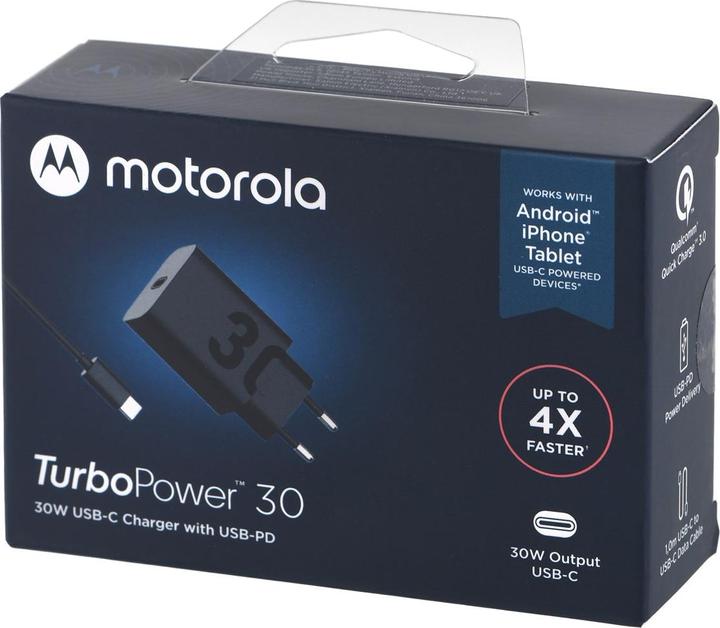 Produktbild Motorola Charger TurboPower 30W USB-C w/ 1m C-C cable Black (30 W)