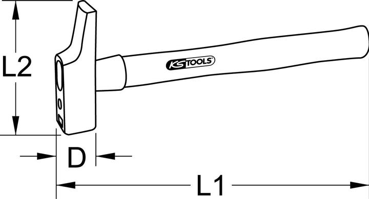 Actual product image KS Tools Carpenter's hammer, French form (300 g)