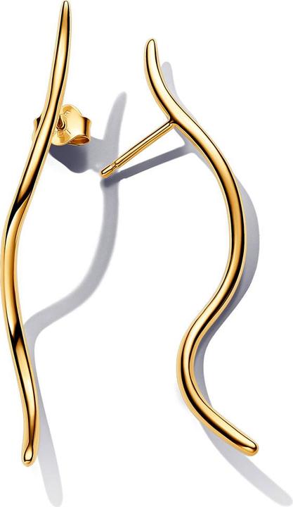 Actual product image Pandora Organic moulded wire earrings (Metal, Gold plated)