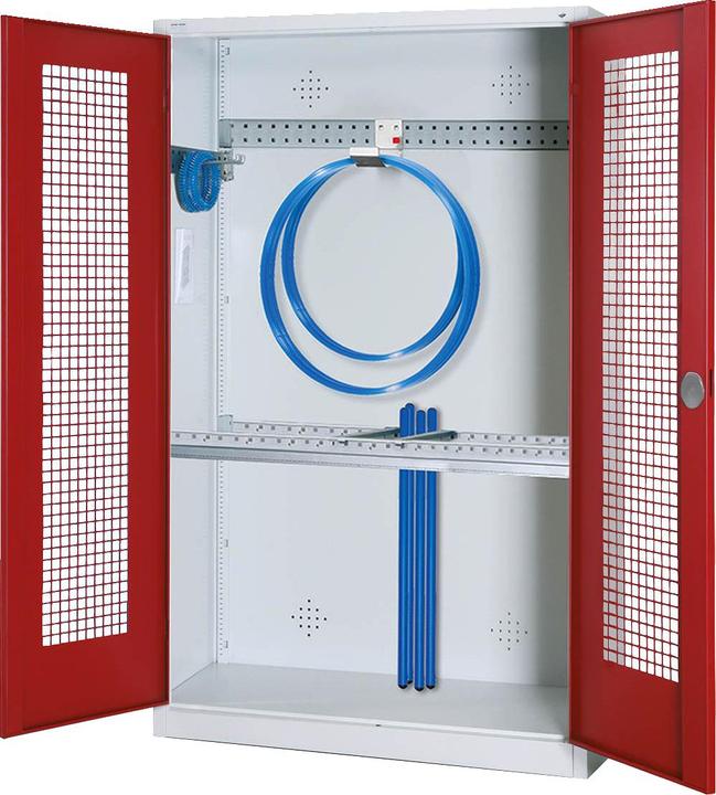 Produktbild C+P Modul-Sportgeräteschrank mit Grundausstattung (HxBxT: 195x120x50 cm, mit Lochblech-Flügeltüren)