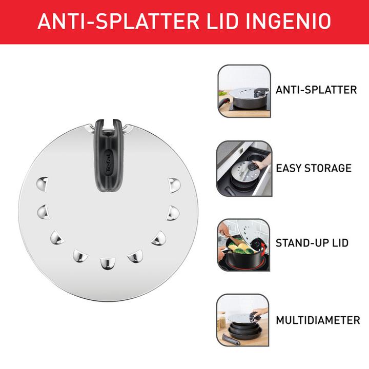 Actual product image Tefal Ingenio G6 Multi Lid 20 to 28cm stainless steel (30.80 cm, Plastic, Metal)