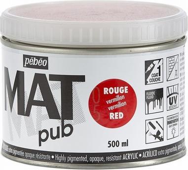 Produktbild Pebeo Acrylic Mat Pub (Zinnoberrot Dunkel, 500 ml)