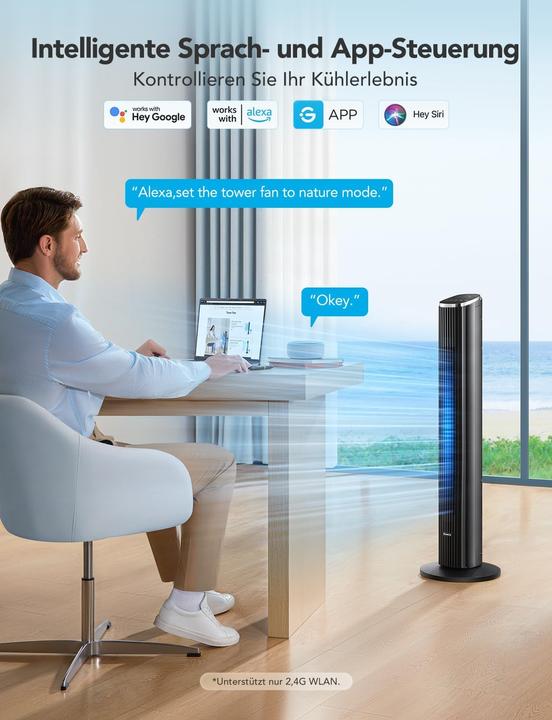 Actual product image GoveeLife Intelligenter Turmventilator mit App-Steuerung (27 dB)