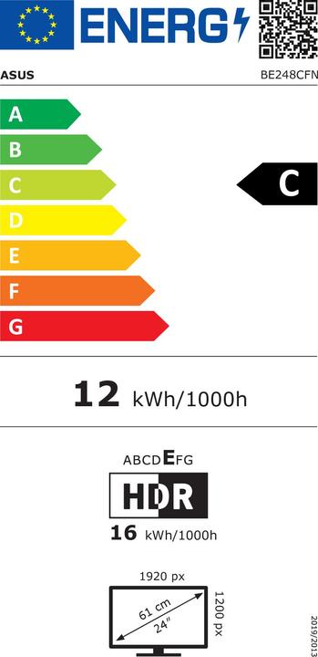 Etichetta energetica ASUS Business BE248CFN 61,13 cm (16:10) FHD HDMI DP (1920 x 1200 pixel, 24.09")