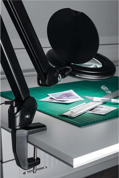 Image du produit Goobay Pince de table de rechange pour lampes loupes avec bras articulé, noir