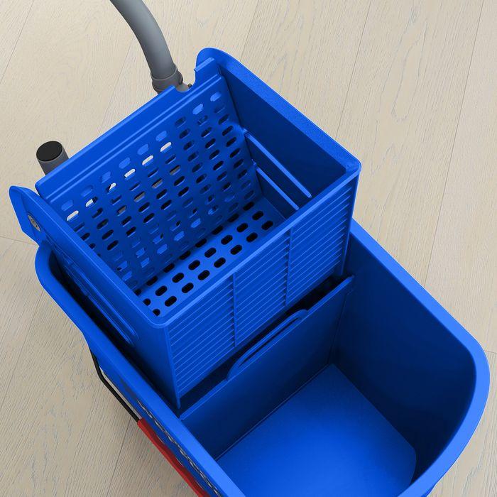 Produktbild Swisshandel24 Putzwagen Fahreimer Putzeimer 20 Liter Wischwagen mit Presse 2 Kammern Blau (1 Stk.)
