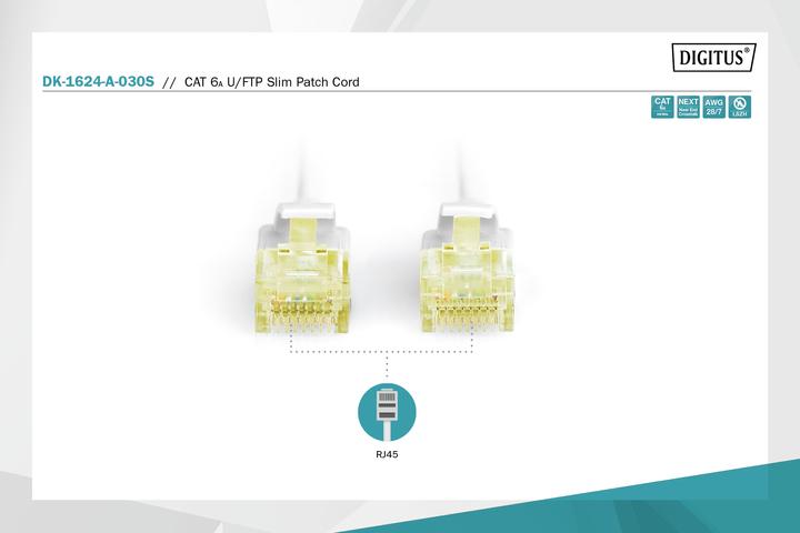 Actual product image Digitus CAT 6A U/FTP Slim patch cord (U/FTP, CAT6a, 3 m)