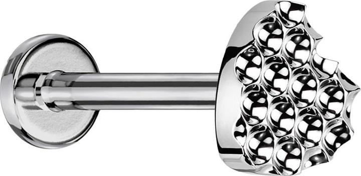 Image du produit Star Piercing Micro Labret femelle argenté pointillé diamant coeur argenté (sans laiton, Titane G23)
