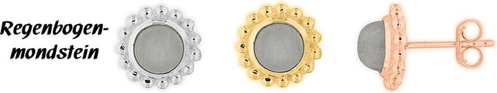 Produktbild Leyda Ohrstecker Regenbogen Mondstein (Silber 925 1 Mikron Rosé Vergoldet 18 K, Farbstein)