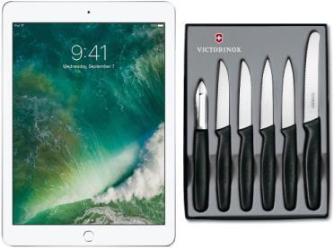Actual product image Apple iPad-Schneidebrett mit Messerset