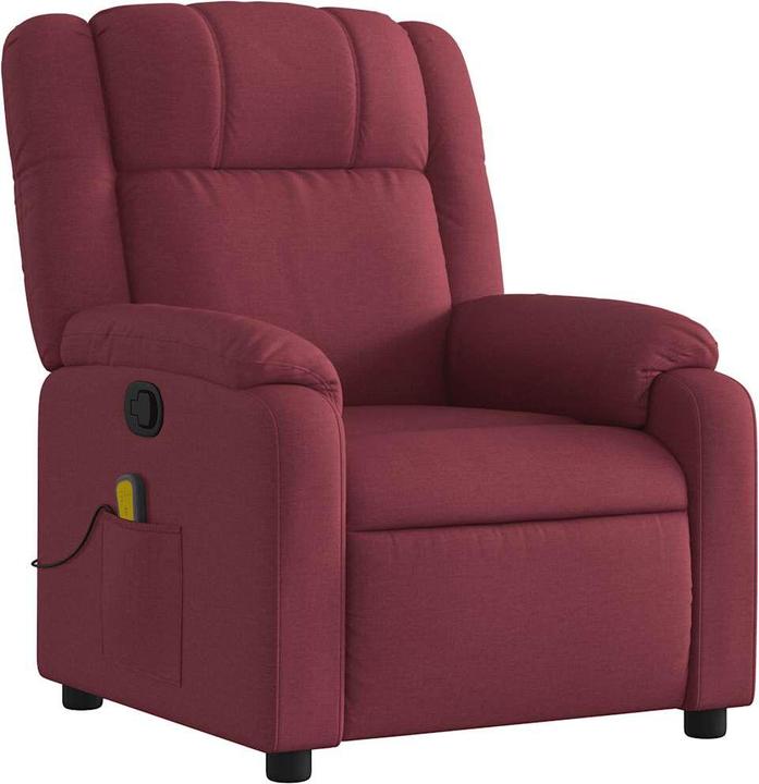 VidaXL Massagesessel Weinrot Stoff,Farbe: Weinrot,Material: Stoff