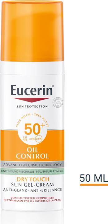 Eucerin SUN Face Oil Control Gel-Creme LSF 50+ (Sonnencreme Gesicht, SPF 50+, 50 ml, 100 g)