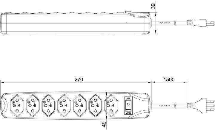 Actual product image Furber Power connector strip 7xT13 (7 x, Type 13, 1.50 m)