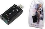 Actual product image LogiLink USB 2.0 sound card with Virtual 7.1 sound effect offers the possibility of loudspeakers (USB 2.0)