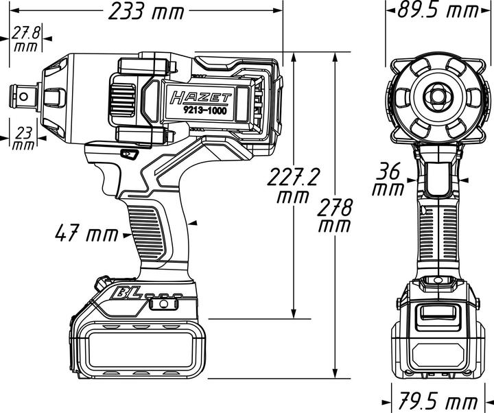 Produktbild HAZET Akku-Schlagschrauber 9213-1000 (Akkubetrieb)