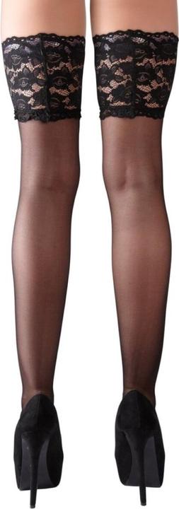 Actual product image Cottelli Collection Stockings with wide flower lace (XS)