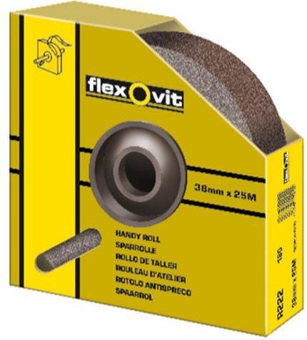 Image du produit Saint-Gobain Flexovit 63642512994 KF271 Rouleau abrasif 38 mm x 25 m P120 Toile universelle en carton (120)