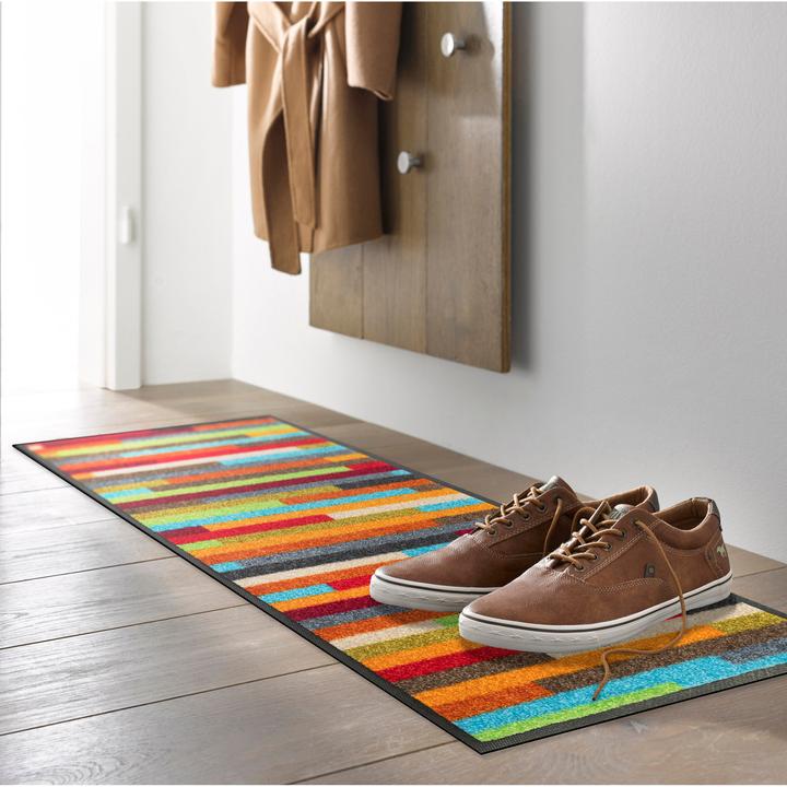 Produktbild Wash + Dry Fussmatte Schuhgrösse Mikado Stripes 35 cm x 75 cm, Bunt (35 x 75 cm)