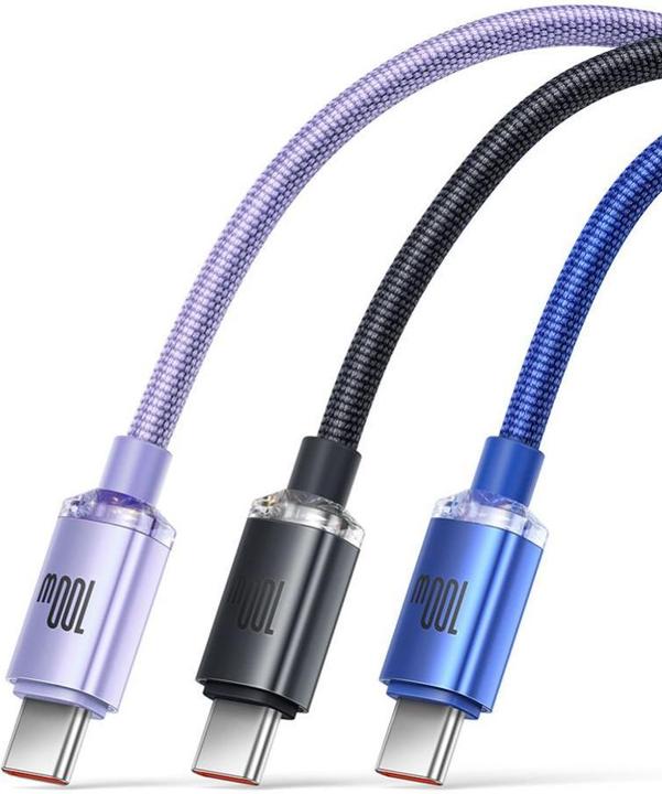 Actual product image Baseus Crystal Shine Series Fast Charging Data Cable USB to Type-C 100W 2m Blue (2 m, USB 2.0)