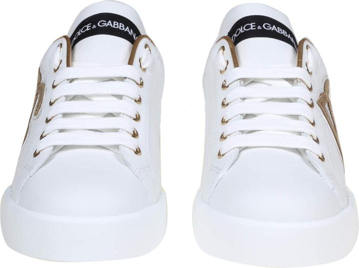 Produktbild Dolce & Gabbana portofino sneakers white and gold with dg logo (38)