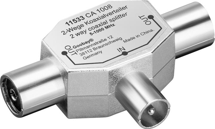 Goobay 2 Geräte Verteiler (RF), Metall Gehäuse (Verteiler und Abzweiger)