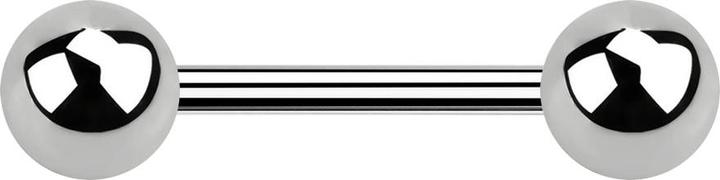 Produktbild Star Piercing Barbell Innengewinde silber mit zwei Kugeln (Titan G23, ohne Messing)