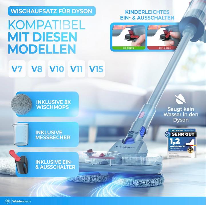 Produktbild Weidenbach Wischaufsatz für Dyson V7-V15, Gen5 Nass- und Trockensauger
