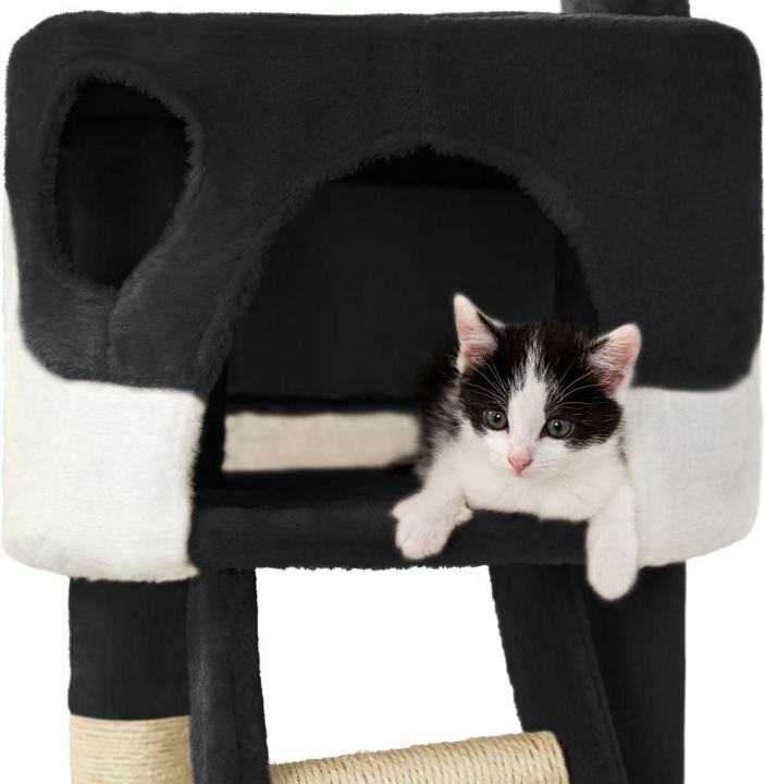 Immagine prodotto tectake Albero del gatto Hansi (260 cm, Bianco, Nero)