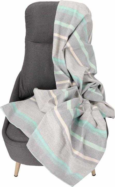 Immagine prodotto Casativo Coperta coccolosa a righe in 80% cotone e 20% poliestere, verde, 120 x 160 cm (120 x 160 cm)