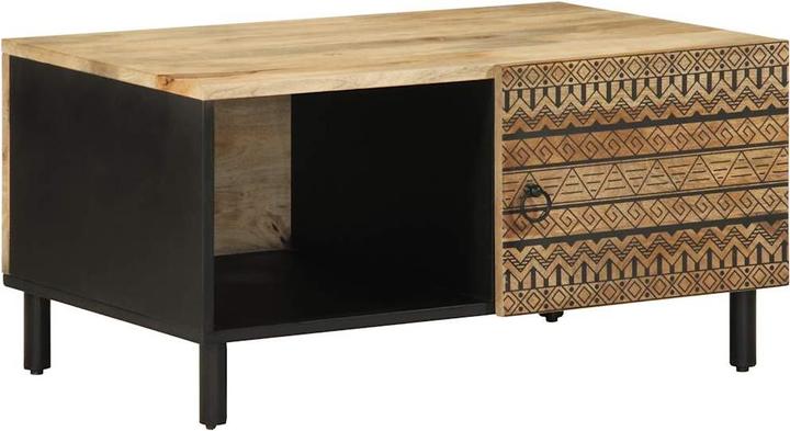 Immagine prodotto VidaXL Tavolino Tavolino da salotto Tavolo Nero Legno di mango grezzo (80 x 50 x 40 cm)