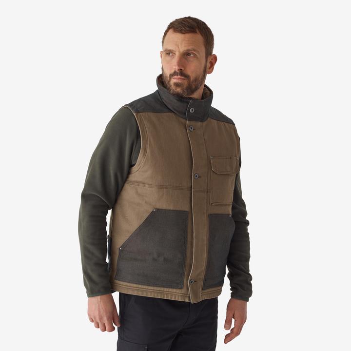 Actual product image Solognac Waistcoat 500 padded hardwearing brown (XXL)