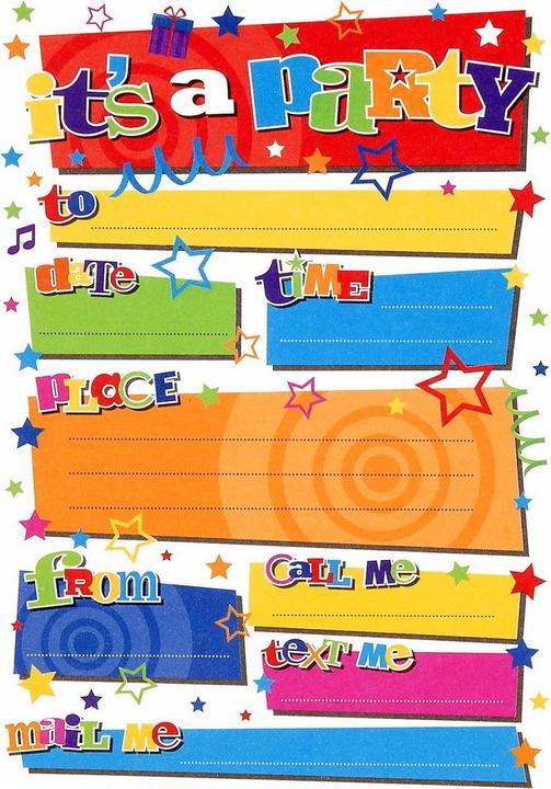 Actual product image Generic It's A Party Birthday Invitations (Pack of 20) (20 pcs.)