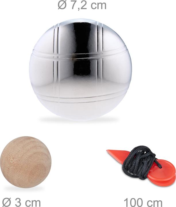 Produktbild Relaxdays Boule-Kugeln (6 x, 72 mm)
