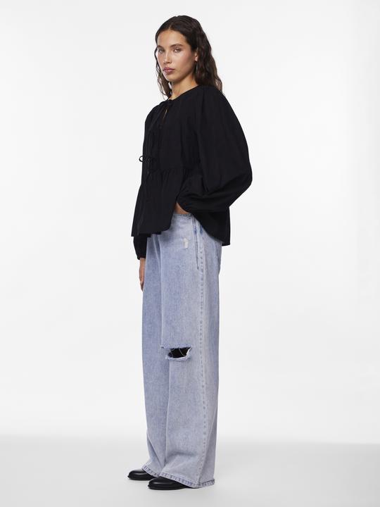 Actual product image Pieces Pcjolly Ls O-Neck Tie Top Wvn Noos Bc (XXL)