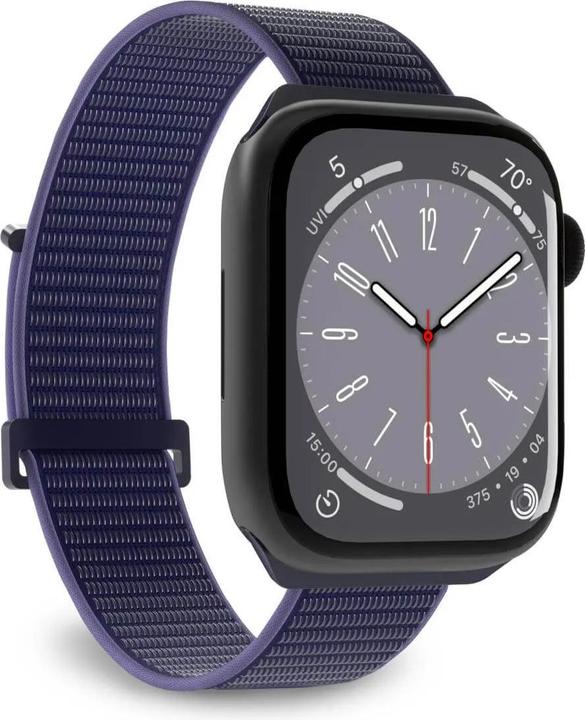 Puro Nylon Sport - Pasek per Apple Watch 42/44/45/49 mm (Granatowy) (45 mm, 44 mm, 42 mm, 49 mm, Metallo, Nylon)