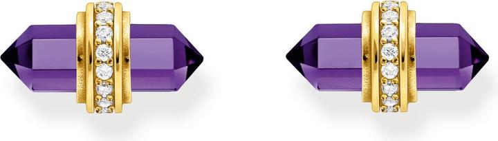 Produktbild Thomas Sabo Ohrstecker mit violettem Onyx Kristall vergoldet (925 Sterlingsilber, 750 Gelbgold Vergoldung)