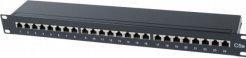 Tecline Panneau de brassage, Cat 5e, 24 ports, STP, 1 U, 48.30cm (19"), noir Panneau de brassage Cat 5e
