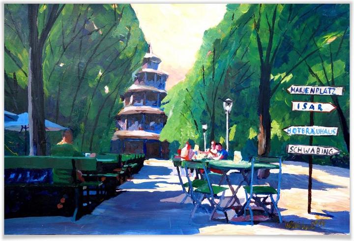 Actual product image Trenddeko Bleichner - Chinese Tower in Munich (120 x 80 cm)