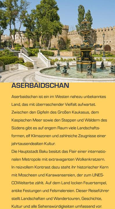 Produktbild Reiseführer Aserbaidschan (Deutsch, Frank Schüttig, Philine von Oppeln, 2020)