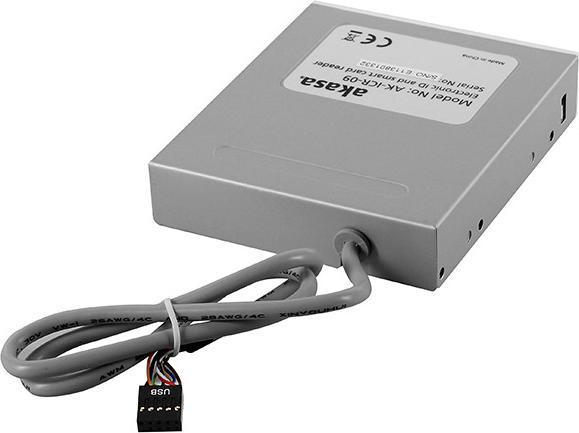 Actual product image Akasa AK-ICR-09 ID and Smart Card Reader 3.5 Inch (Internal USB 2.0 Motherboard)